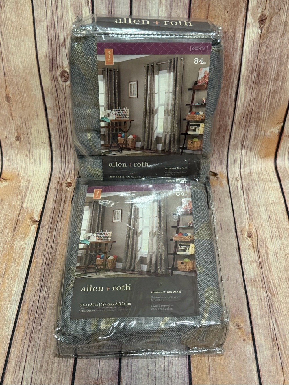 ✨NWT✨ Set of Two Allen + Roth Gray Grommet Top Curtain Panel - 84"